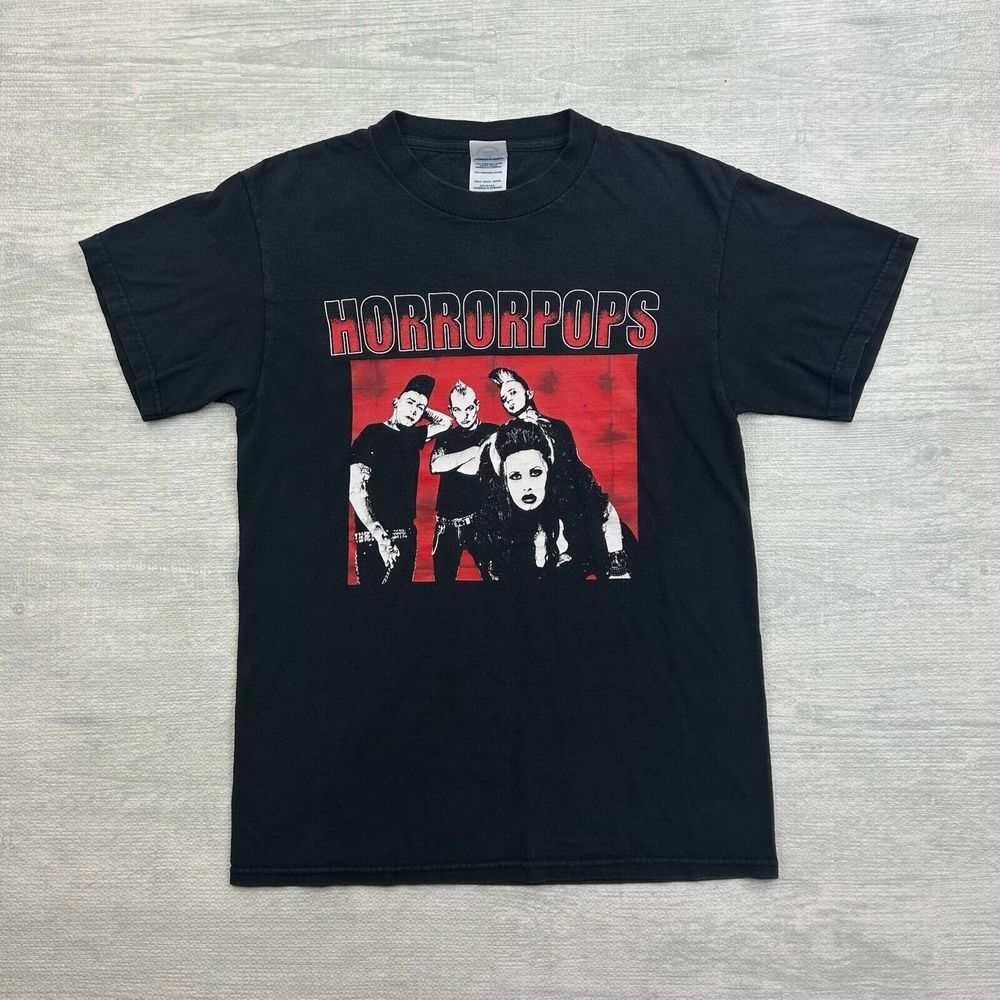 Vintage HorrorPops Shirt Mens Small Black Punk Rock Music Rockabilly Goth Grunge